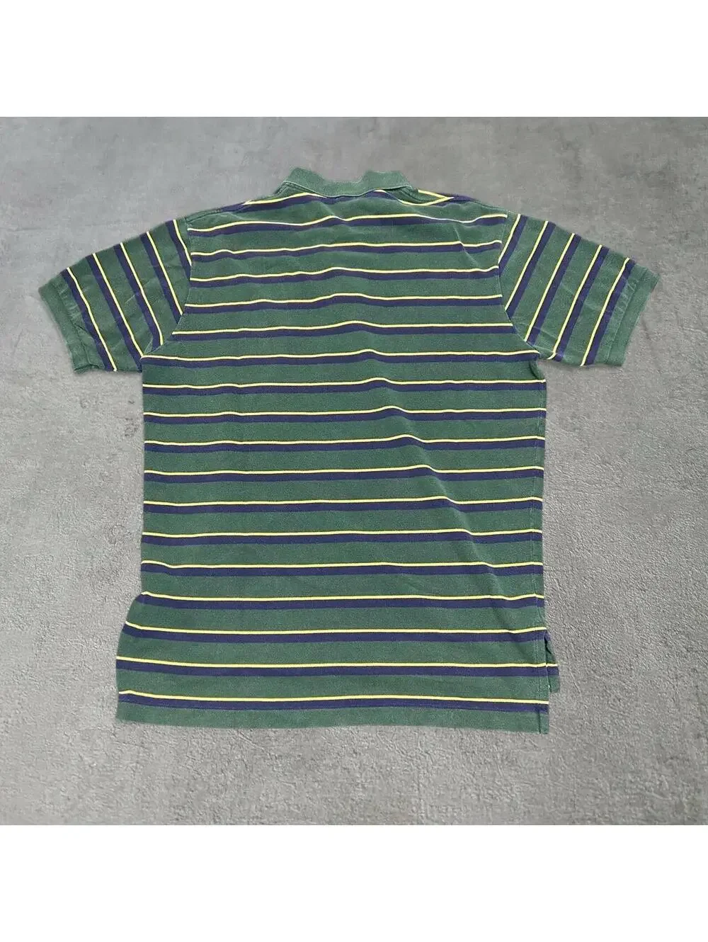 1990s Green Polo With navy & yellow stripes